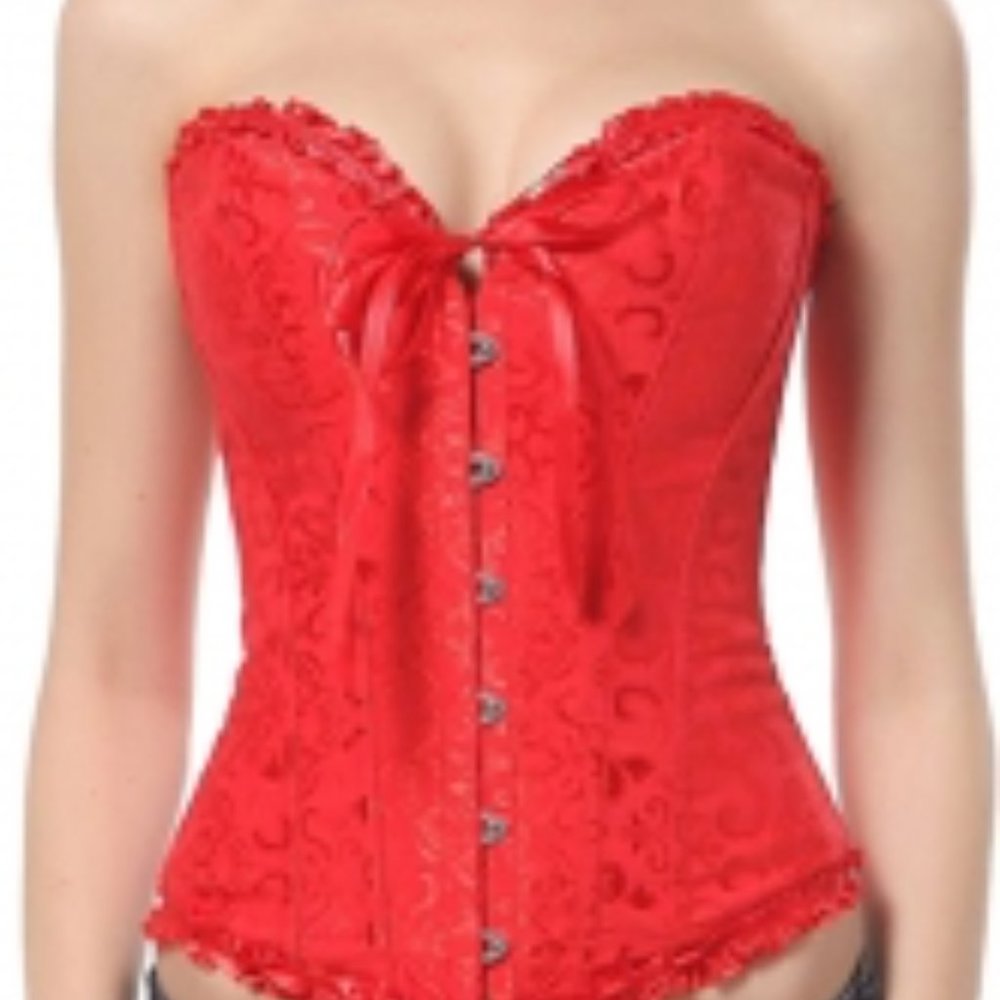 NEW  WITH TAGS   Women  Satin Lace  Sexy  Bustier  Push Up  Corset